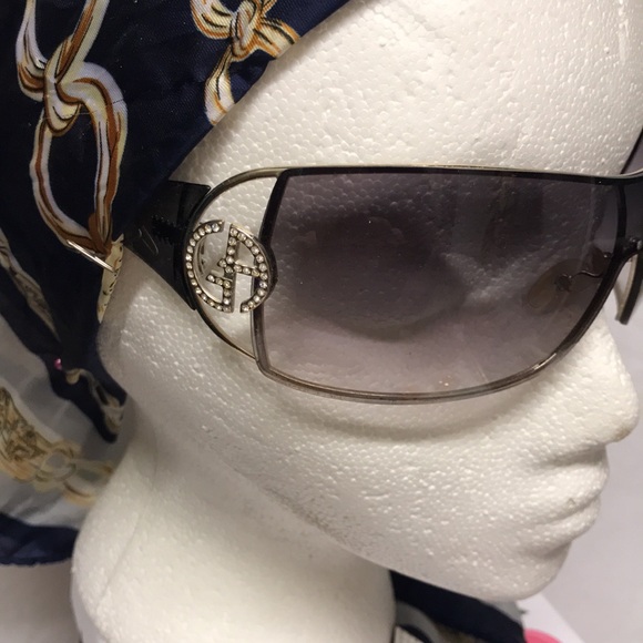 GIORGIO ARMANI SUNGLASSES vintage dust bag ,case original set grey ombré GA logo - Picture 3 of 16
